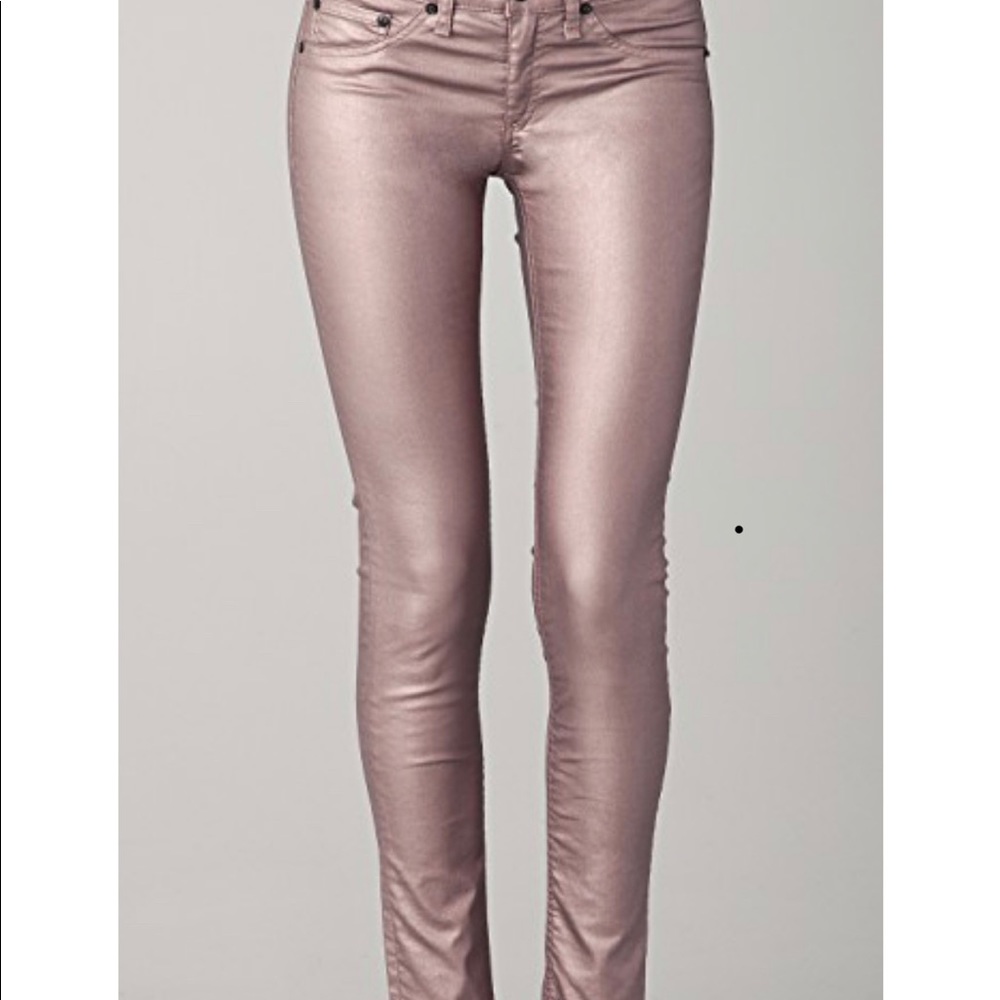 Rag and Bone metallic skinny jeans size 25
